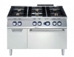FORNUIS, GAS, 6 BRANDERS, GAS OVEN, KAST, 1200 MM