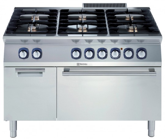 FORNUIS, GAS, 6 BRANDERS, ELEKTR.OVEN, KAST, 1200 MM