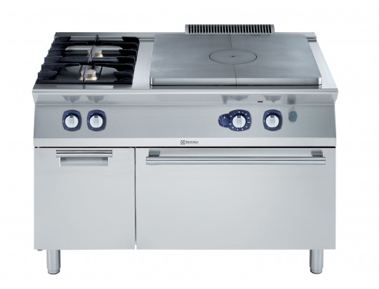FORNUIS, GASGLOEIPLAAT, 2 BRANDERS, GAS OVEN, KAST, 1200 MM