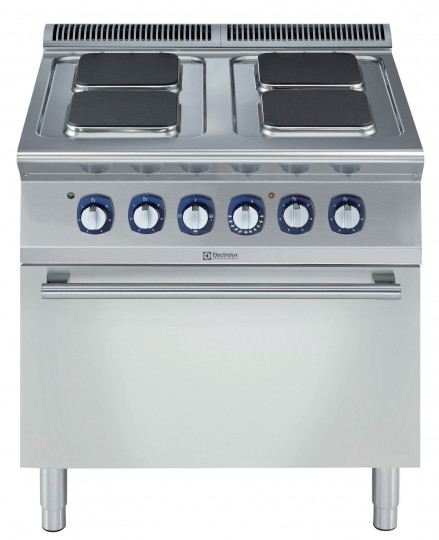 FORNUIS, 4 ELEKTR. VIERKANTE KOOKPLATEN, ELEKTR.OVEN, 800 MM, 230V-3F