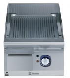 BAKPLAAT, 1 ZONE, GERIBD, GEBORSTELD CHROOM, 400 MM, TOPMODEL, ELEKTRISCH