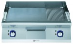 BAKPLAAT, 2 ZONES, GLAD-GERIBD, GEBORSTELD CHROOM,  800 MM, TOPMODEL, ELEKTRISCH