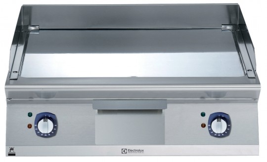 BAKPLAAT, 2 ZONES, GLAD, GEPOLIJST CHROOM, 800 MM, TOPMODEL, ELEKTRISCH